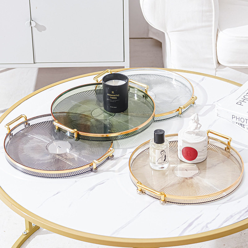 跨境高档果盘家用客厅茶几水果瓜子塑料托盘高级感零食盘摆放盘子