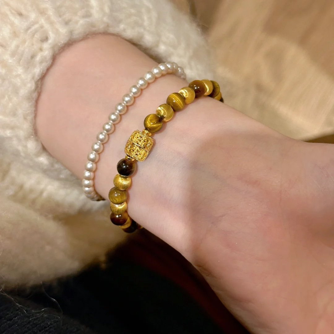 Natural Tiger's Eye Cat's Eye Bracelet, Wealth Attracting and Luck Changing Talisman, Unisex Energy Crystal Bracelet.