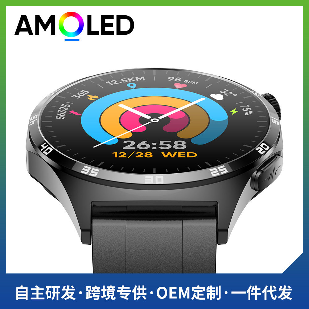 MT300心电智能手表1.43AMOLED屏蓝牙通话多运动模式跨境男士血氧