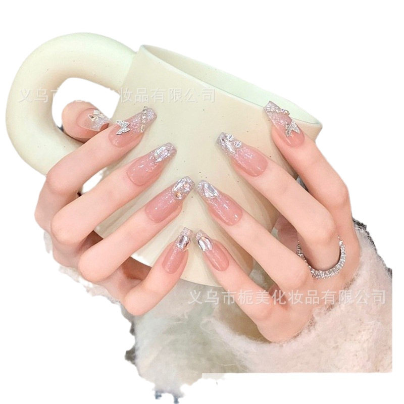 2026新款穿戴甲美甲蝴蝶结指甲贴显白穿戴式甲片秋冬高级感批发