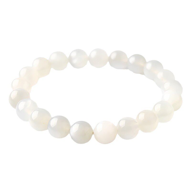 Cat's Eye Round Bead White Moonstone Bracelet