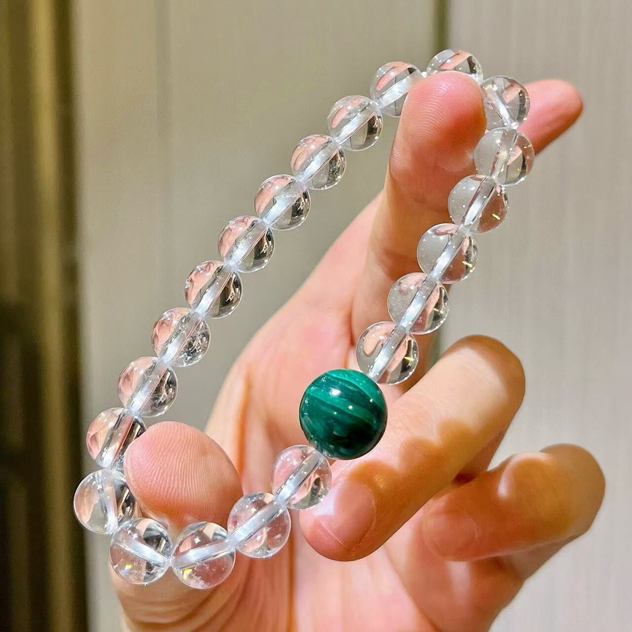 Glass-Grade Designer Handcrafted Malachite Bracelet