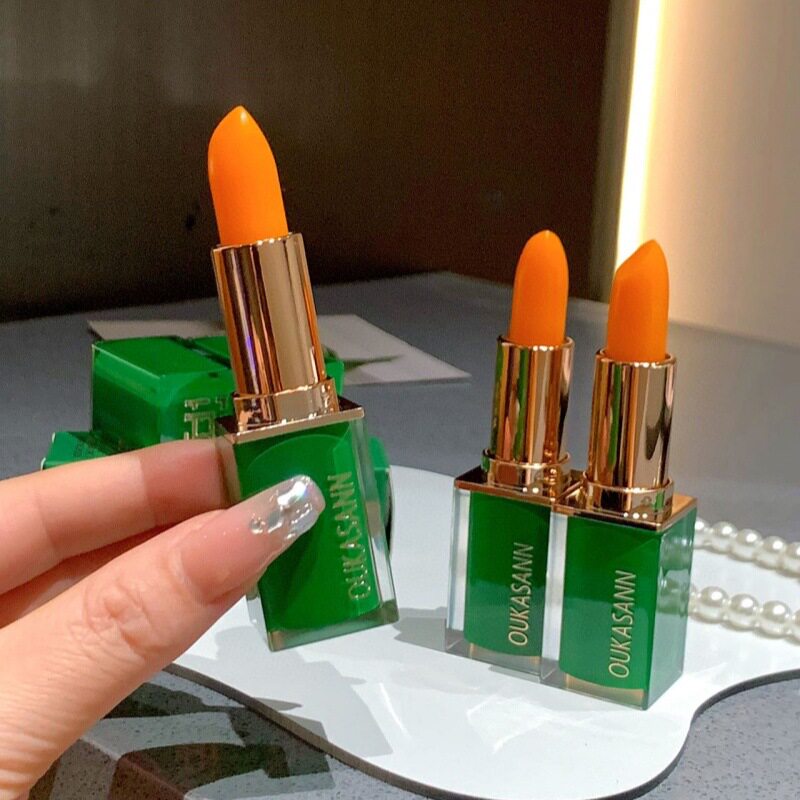 OUKASANN臻绿温感变色唇膏口红两用滋润嫩肤持久保湿不易掉色批发