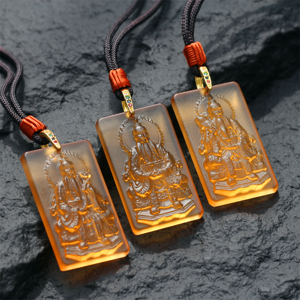 Three Pure Spirits Lingbao Celestial Lord Energy Protection Necklace | Taoist Talisman for Luck, Warding Off Evil, and Ensuring Safety