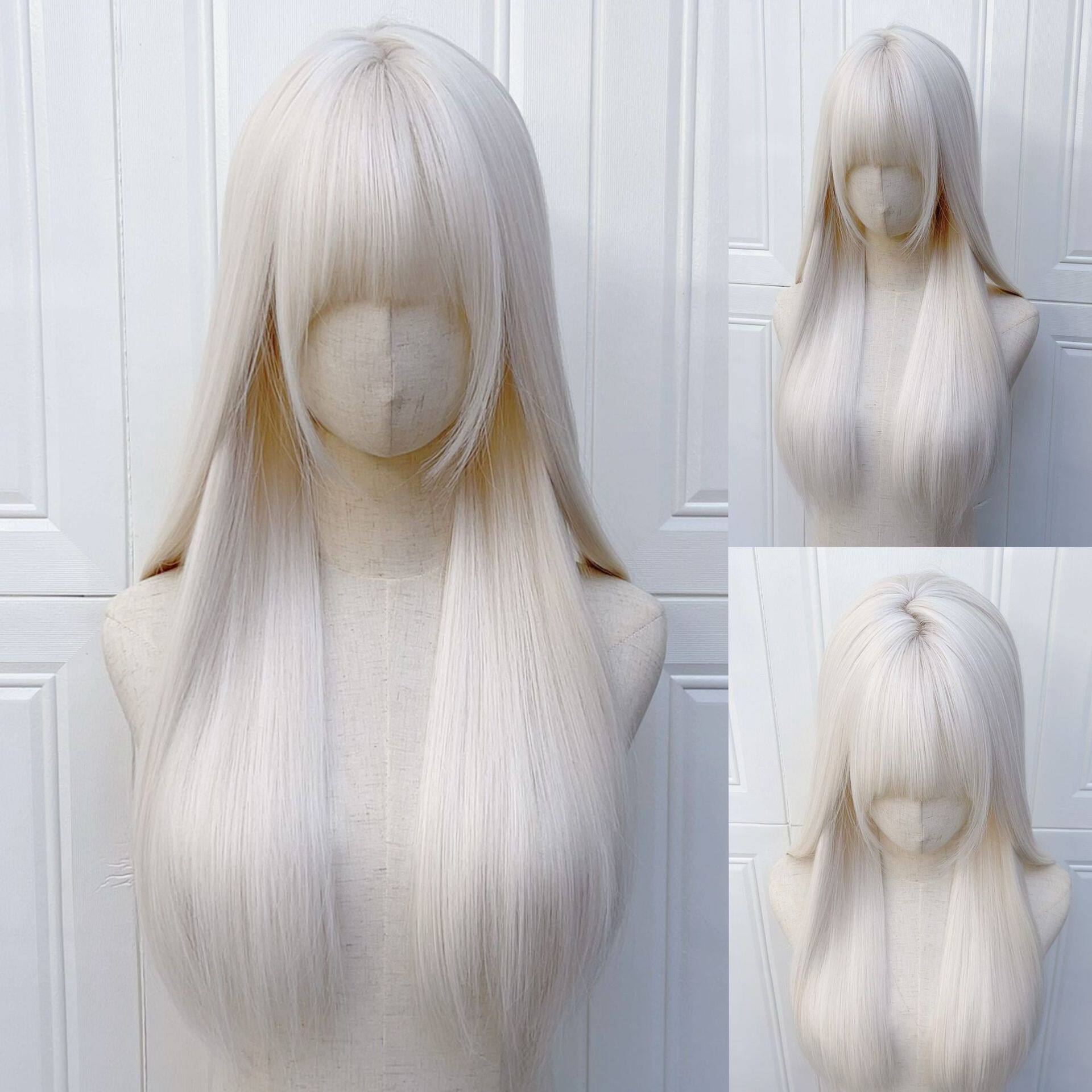【扎好双马尾】星程假发女奶油金长直发日常圆脸秋冬款洛丽塔日系