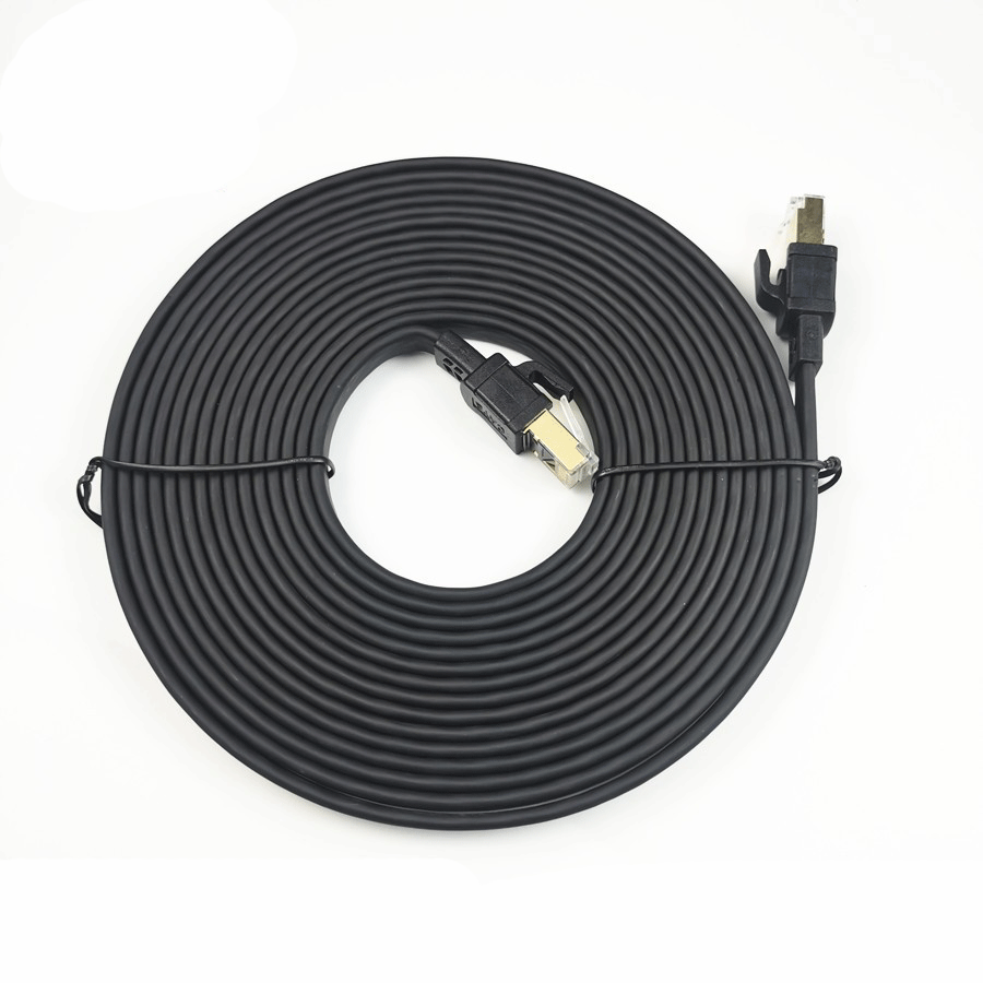 现货款扁线CAT8八类跳线40G速率双屏蔽万兆成品cat8扁平网络跳线