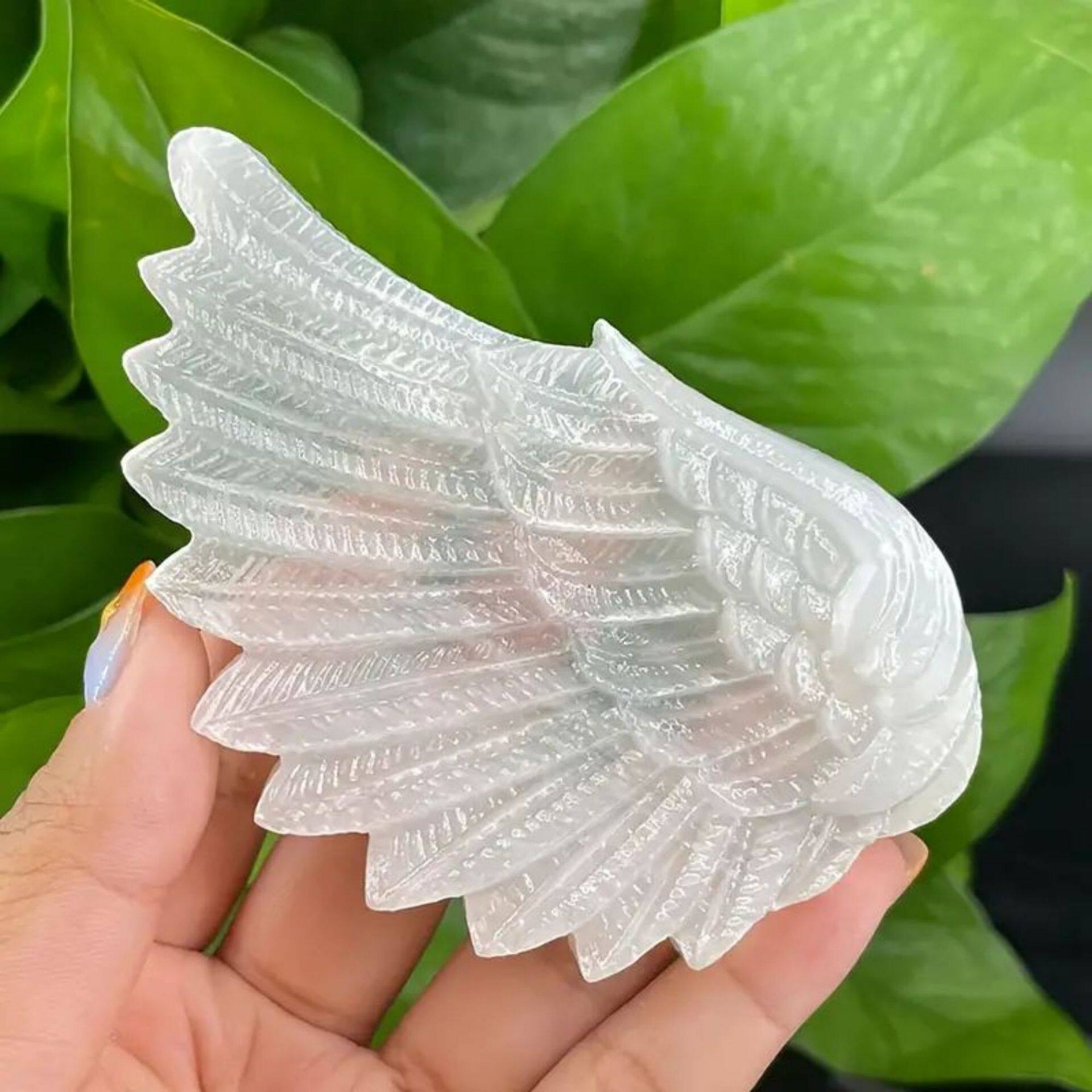 Angel Wings — Natural Selenite Wing Carving