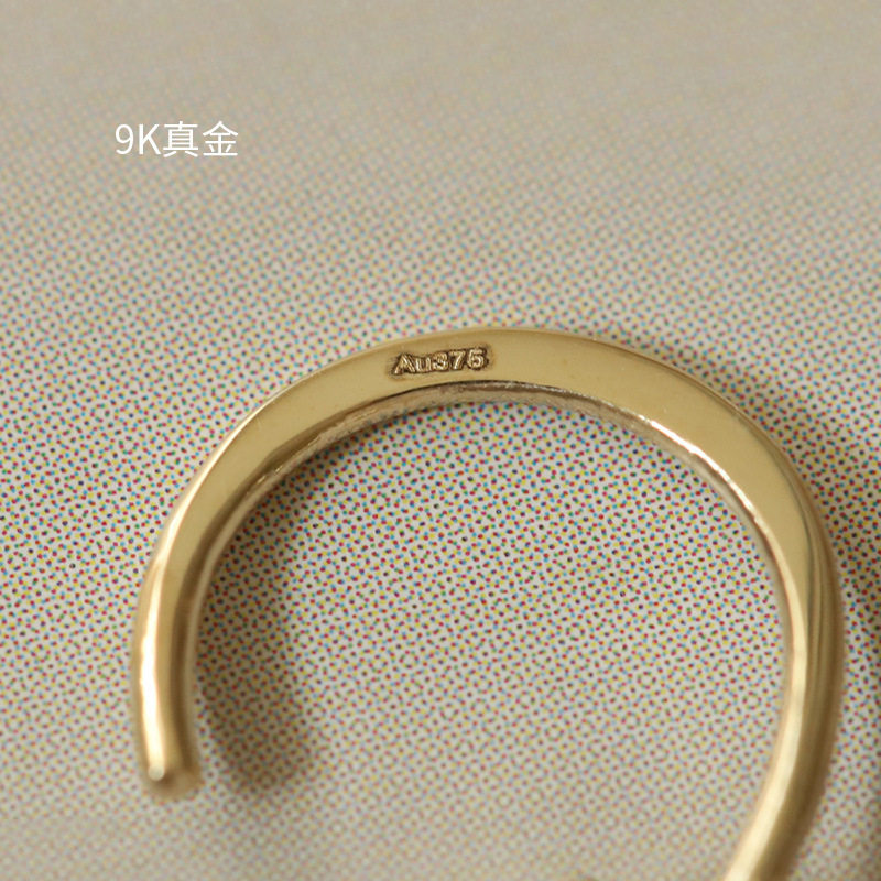 9K gold cross-shaped curved ear hoop