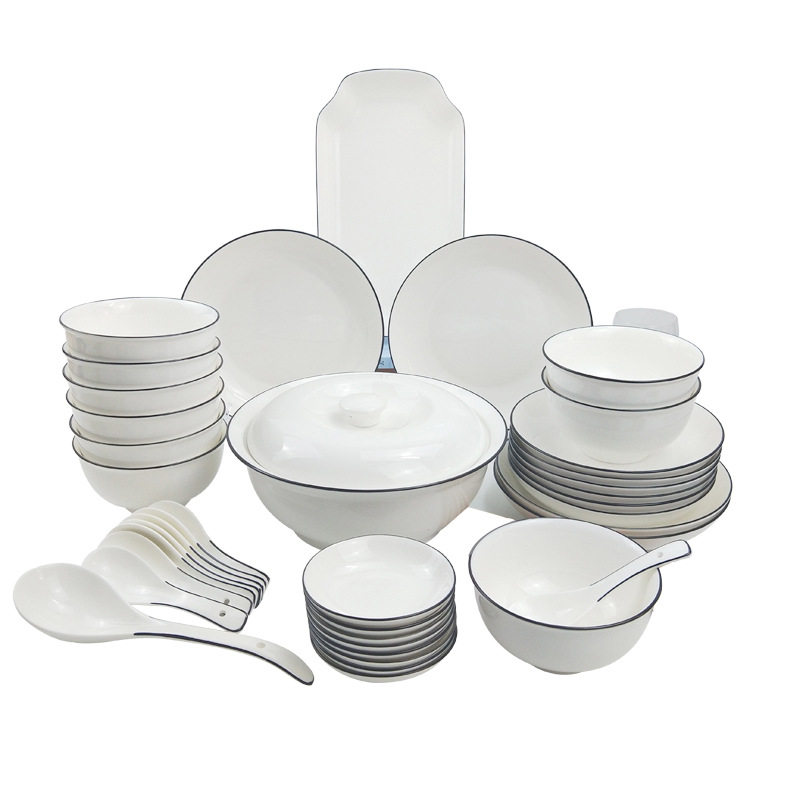 日式陶瓷碗碟家用饭碗自由搭配盘子面碗汤碗景德镇简约餐具批发