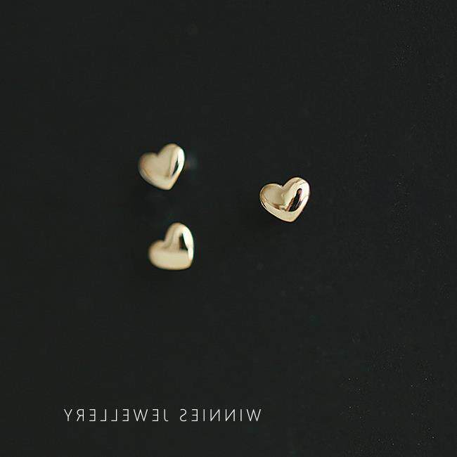 14K金 迷你爱心耳钉