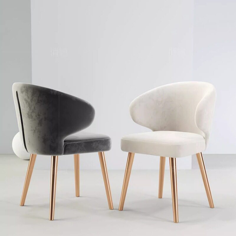 轻奢餐椅家用简约现代布艺酒店意式洽谈椅咖啡厅休闲接待靠背椅子