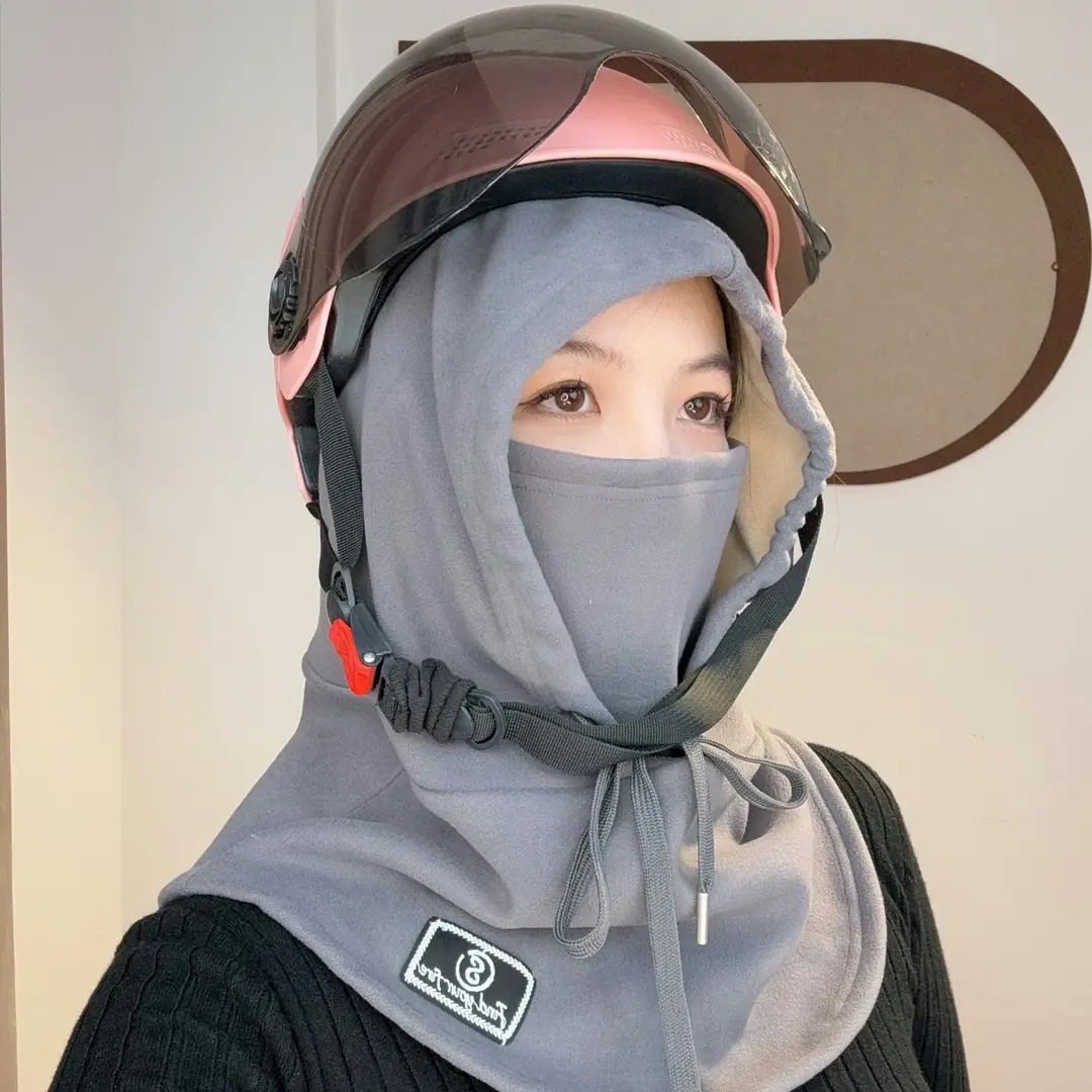 秋冬季保暖帽子男女款户外防风防寒抓绒帽套头帽骑行骑车加厚加绒