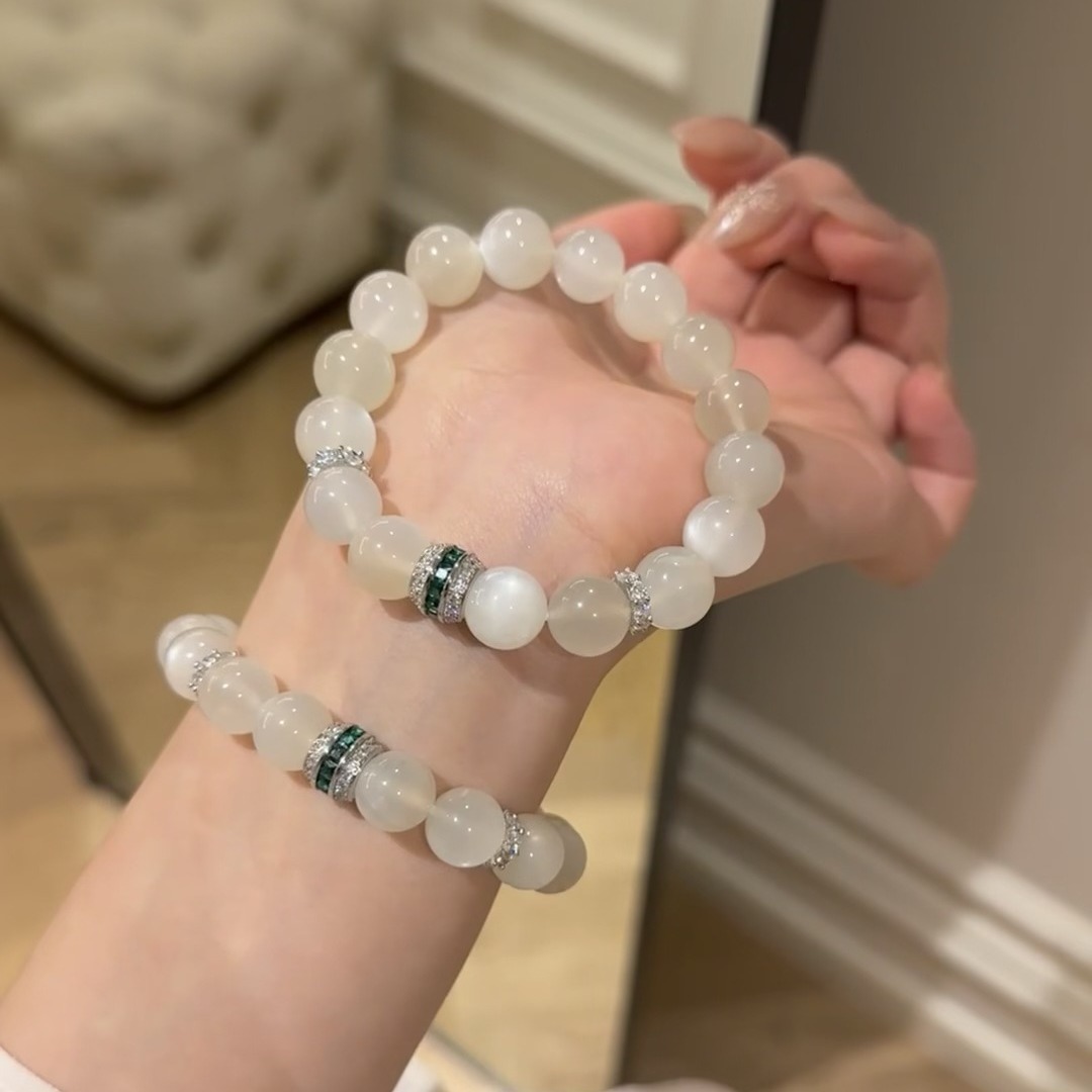 Natural Moonstone Bracelet for Women, Wealth Attracting and Luck Bringing Crystal Bracelet, Lucky Stone Jewelry Gift