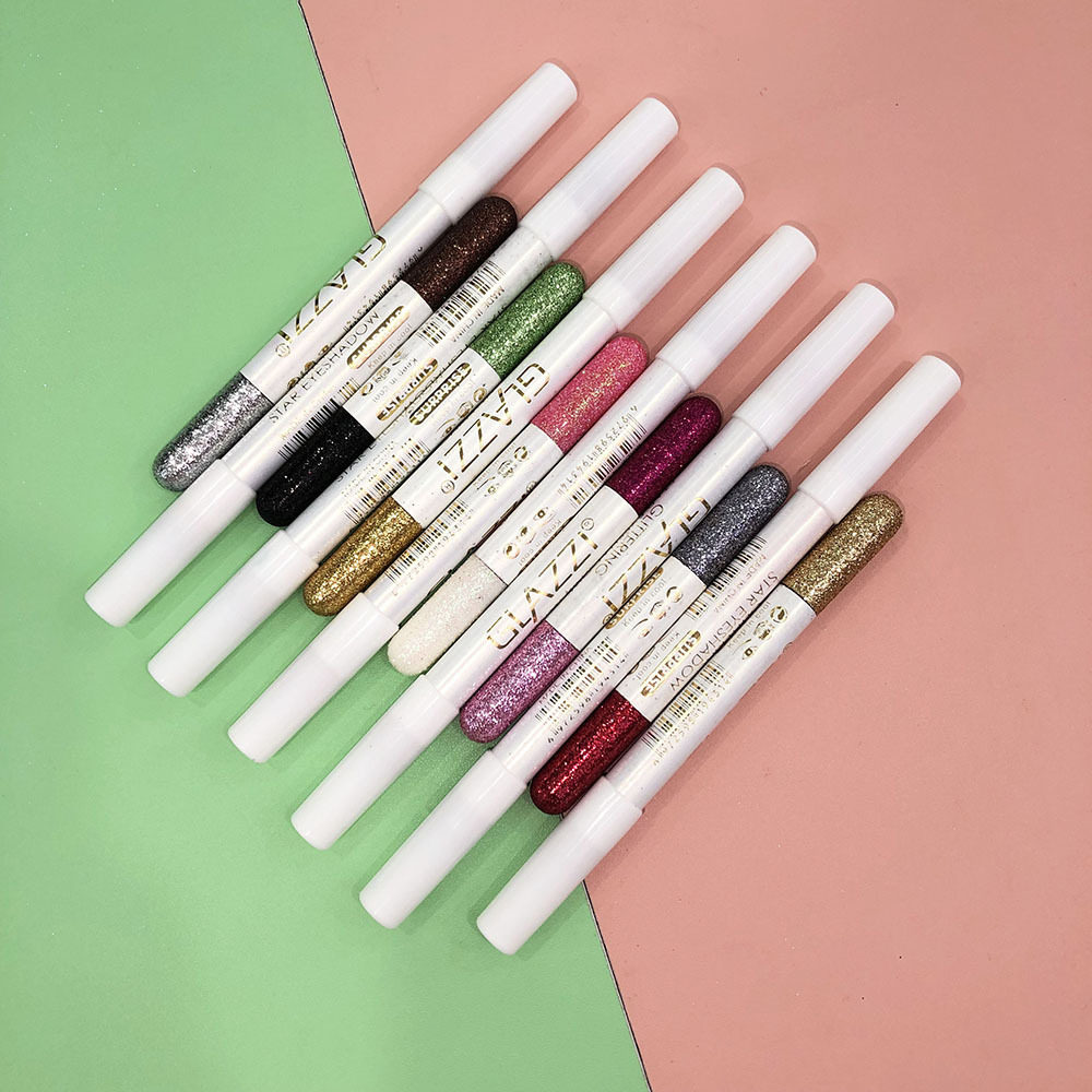 GLAZZI现货卧蚕珠光彩色眼线笔跨境欧美彩妆12色眼线眼影笔批发