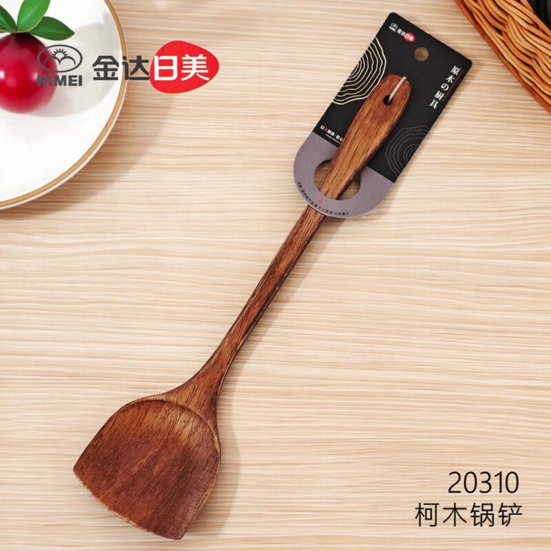 金达日美厨房炒菜烹饪榉木锅铲 深色柯木锅铲 原木头汤勺饭勺饭铲