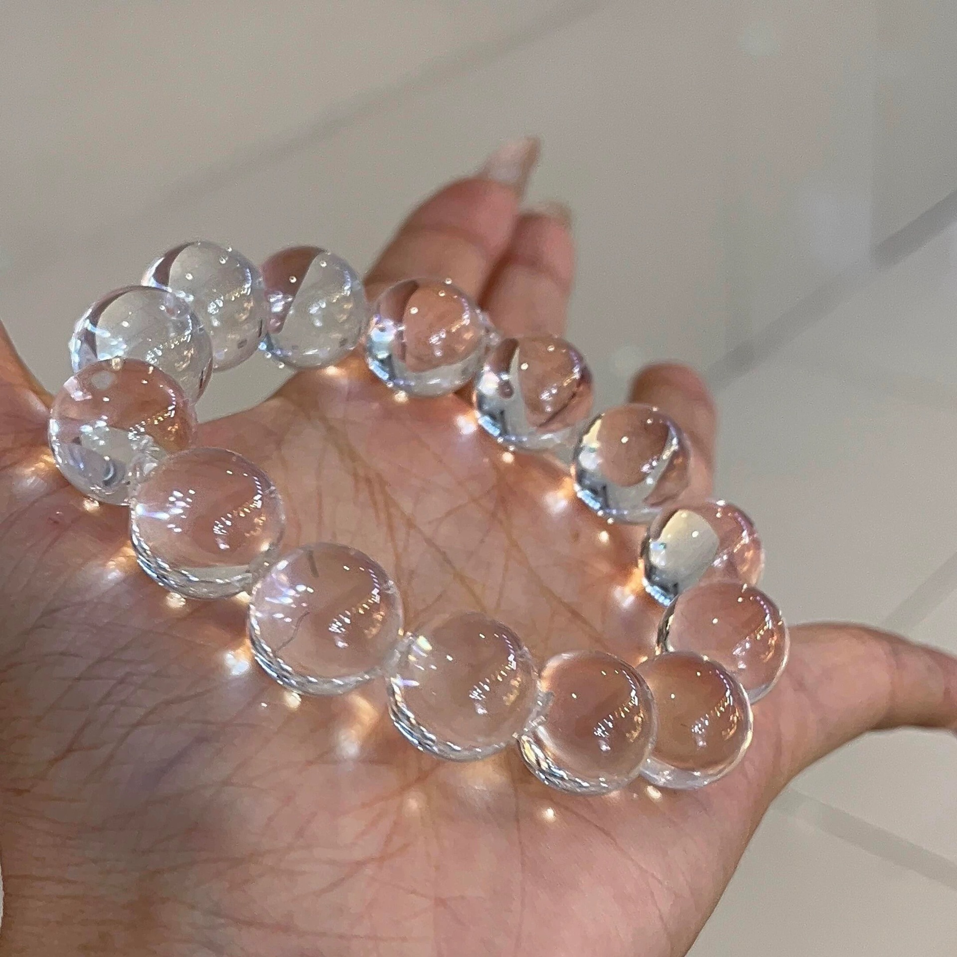 Natural Clear Body Icy White Crystal Bracelet | High Energy Purification Crystal | Wealth Attracting and Luck Changing Bracelet