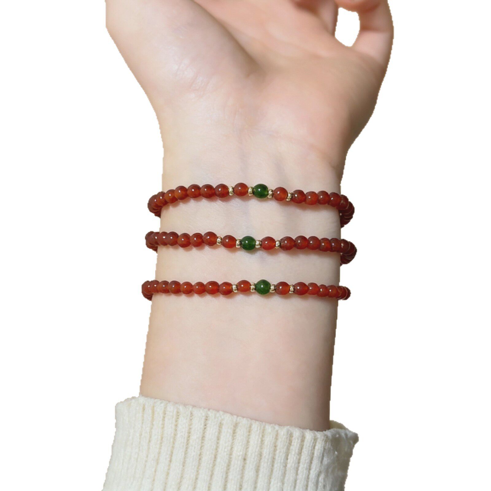 Round Bead Agate Bracelet