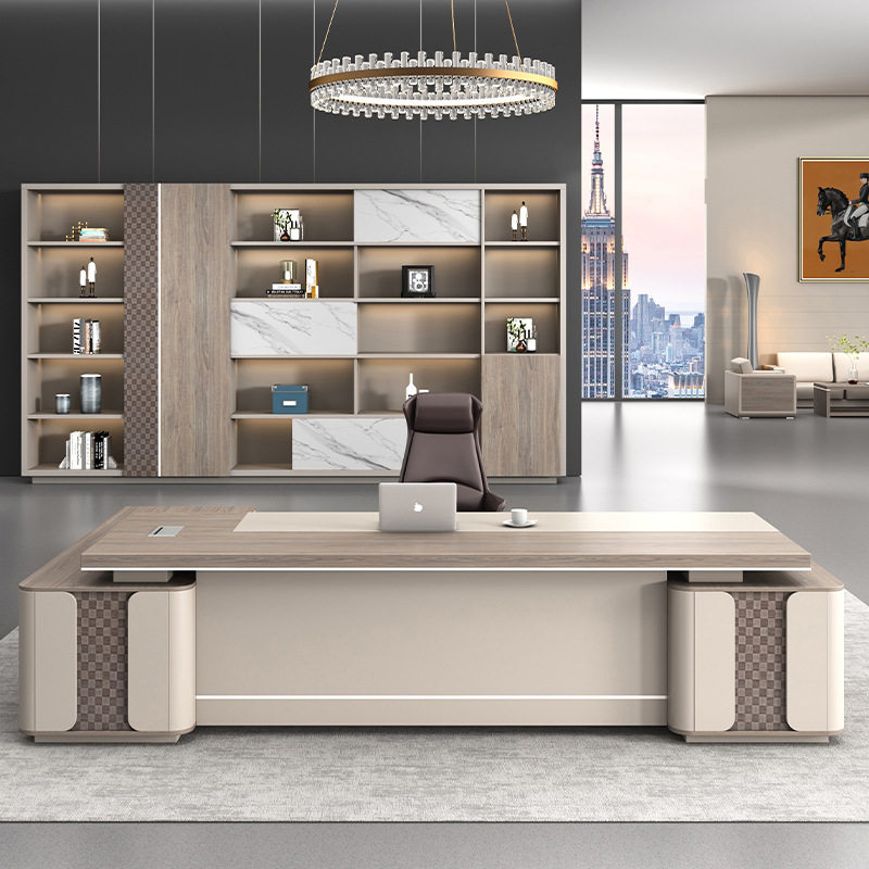 办公桌老板桌简约现代新中式总裁单人大班台经理桌主管桌椅组合