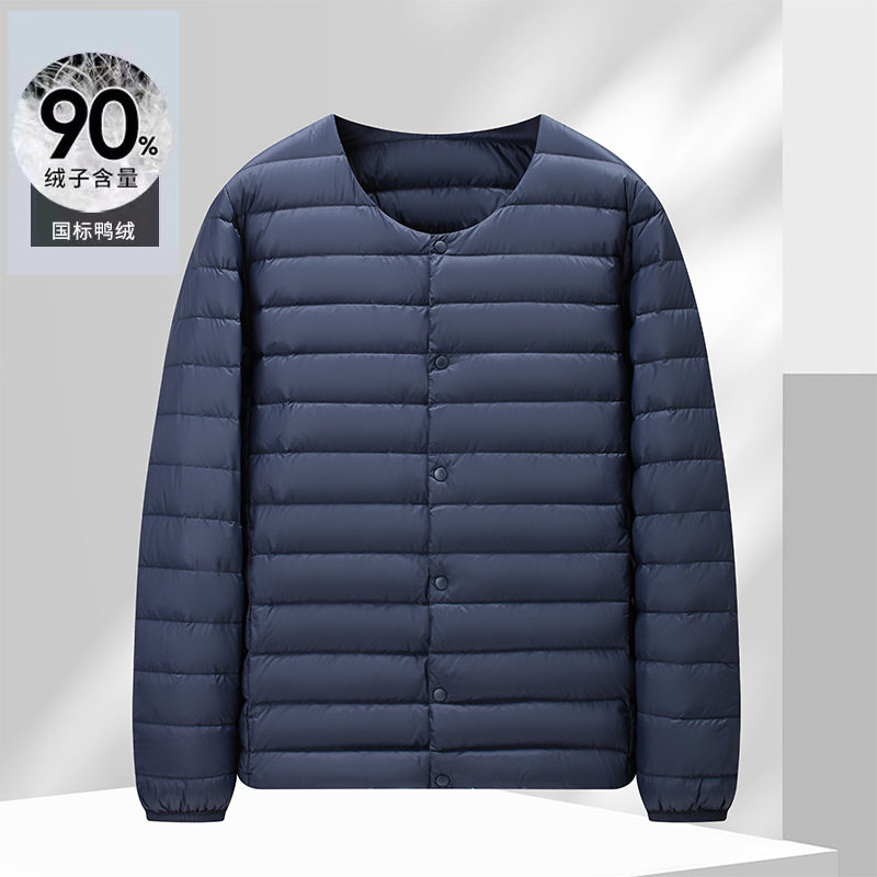 新国标90绒羽绒服男冬季轻薄圆领百搭内胆帅气羽绒外套轻薄保暖