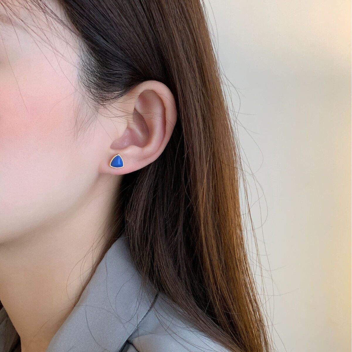 Lapis Lazuli Stud Earrings