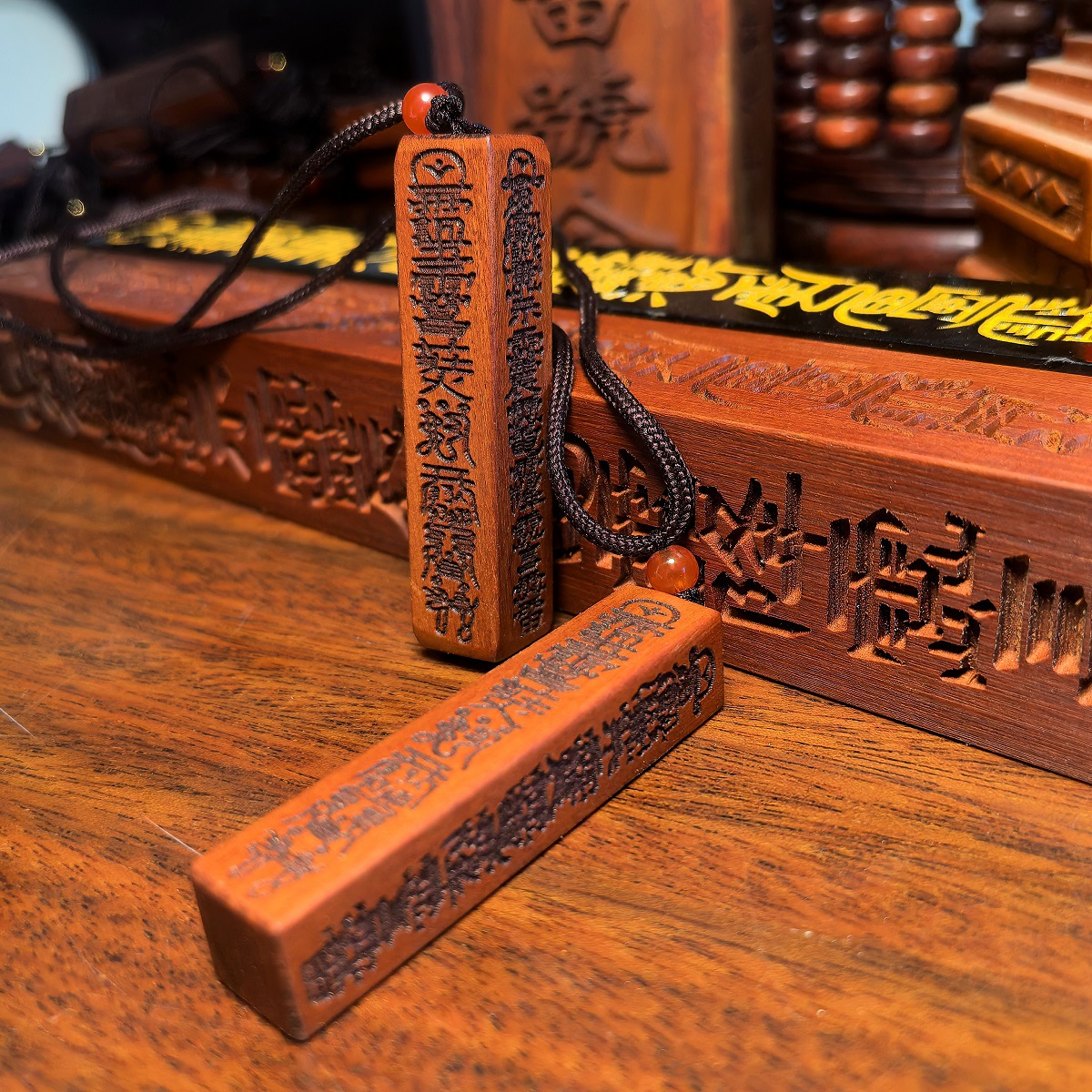 Thunderstruck Jujube Wood Tianpeng Ruler Pendant, Guardian of Peace Talisman, Wards Off Evil and Brings Good Fortune