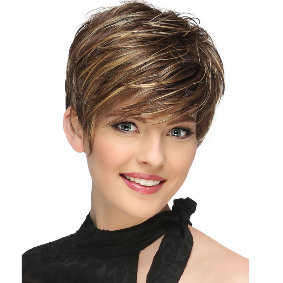 假发 欧美女士假发 化纤假发短直发头套化纤女士头套wigs跨境