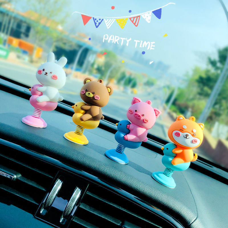 汽车摆件摇头公仔可爱动物摇摇乐车载弹簧内饰网红车内装饰用品女