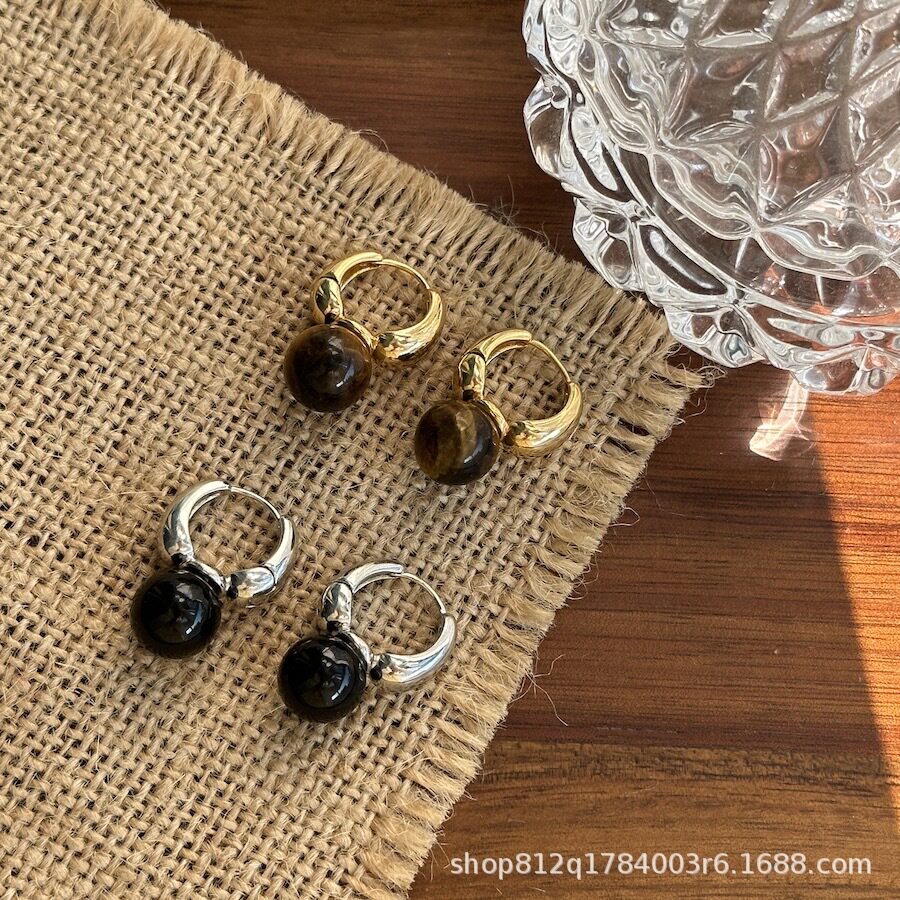 Minimalist Tiger's Eye Earrings