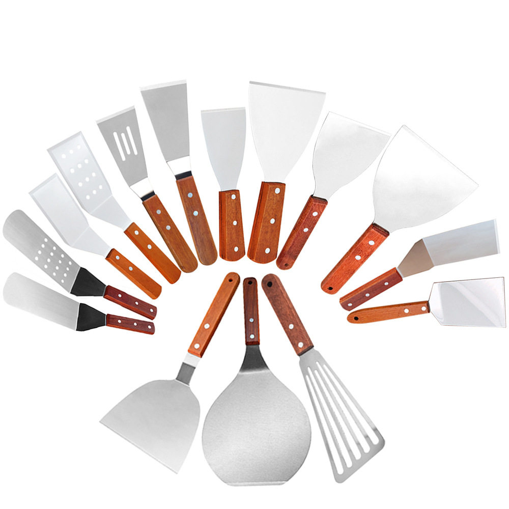 厨具铲子煎铲不锈钢铲子铁板烧铲料理铲牛排烧烤工具套装工厂现货