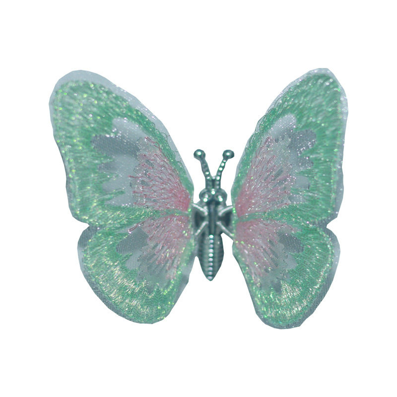 会动的刺绣蝴蝶汽车中控台出风口装饰车载小摆件治愈系车内装饰品