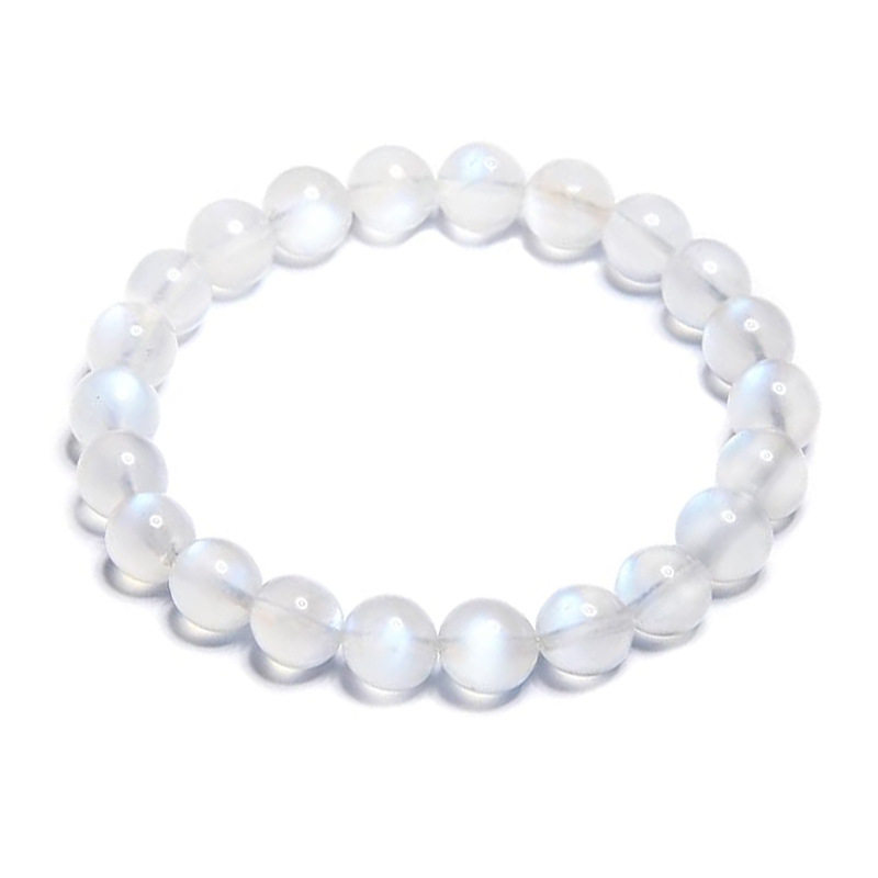 Single-Strand Gray Moonstone Bracelet