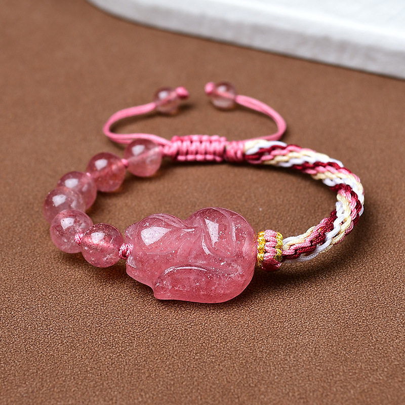 Nature's Art — Raw Rose Quartz Bracelet