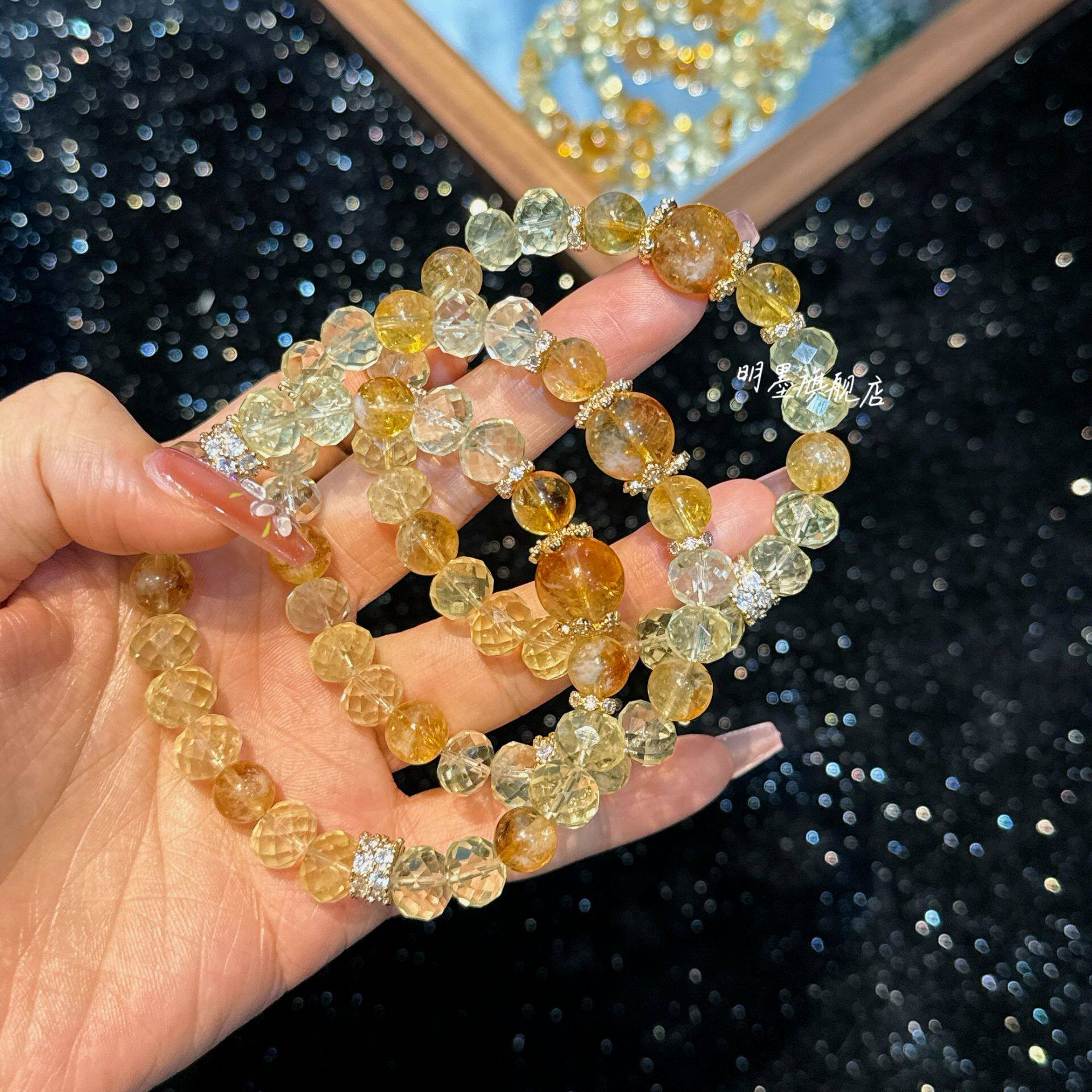 Faceted Citrine Tower Crystal Bracelet