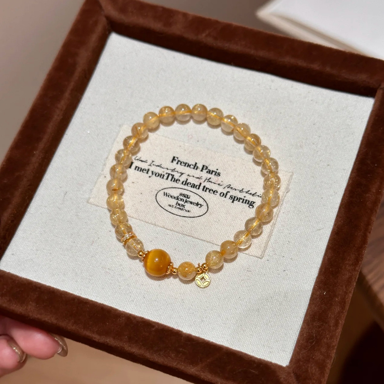 Natural Blonde Rutilated Quartz Coin-Inlaid Wealth Bracelet | Attract Wealth and Prosperity, Enhance Luck, Ward Off Evil, Unisex