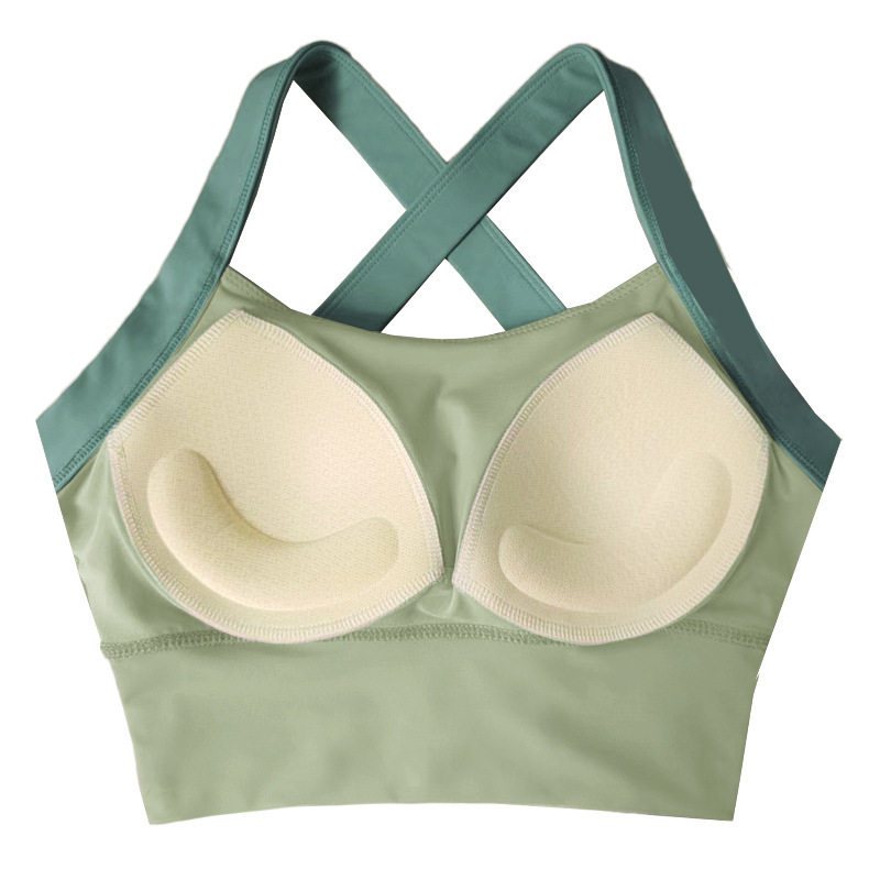 一体式撞色运动内衣女防震高强度跑步瑜伽文胸高弹显瘦健身背心