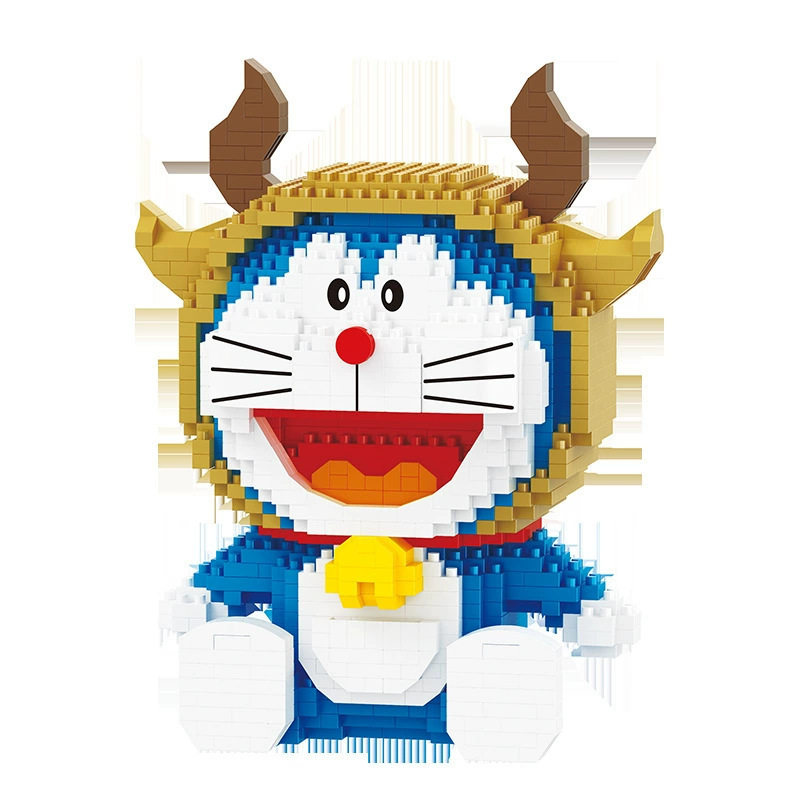 正版哆啦A梦积木12星座微颗粒拼插装叮当猫模型益智六一礼物玩具