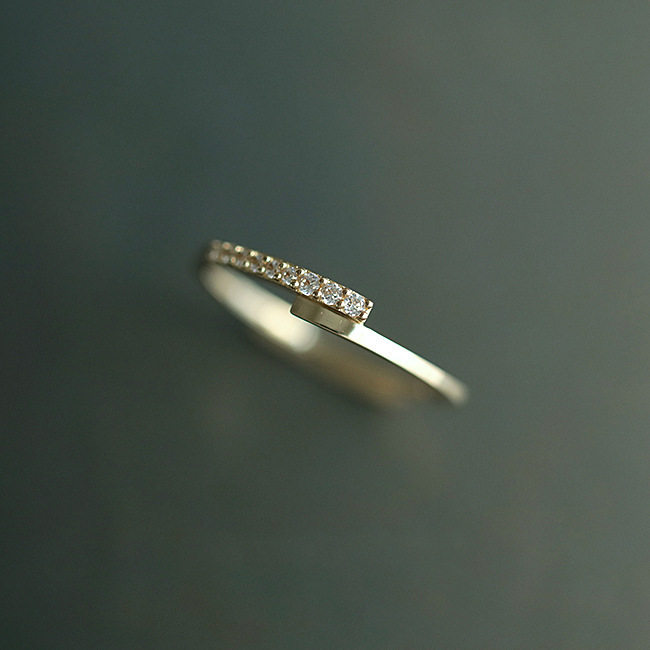 14K gold Double-row crossed rings