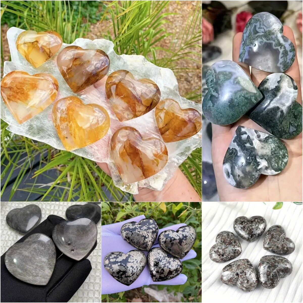 Heart of Gaia — Natural Crystal Heart Palm Stone