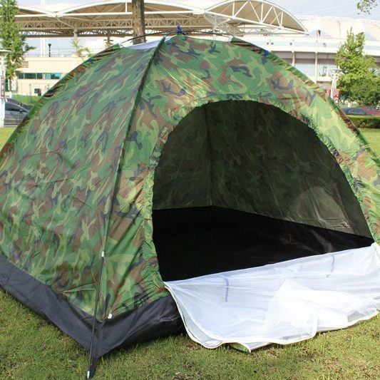 帐篷户外3-4手动双人单人2人单层野营防雨露营野外家庭蚊帐儿童