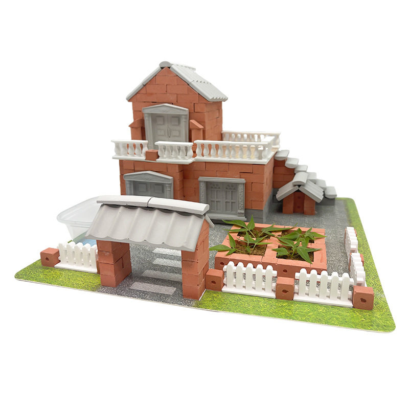 小小泥瓦匠盖房子砖块屋建筑儿童手工拼搭益智玩具男女孩礼物拼装