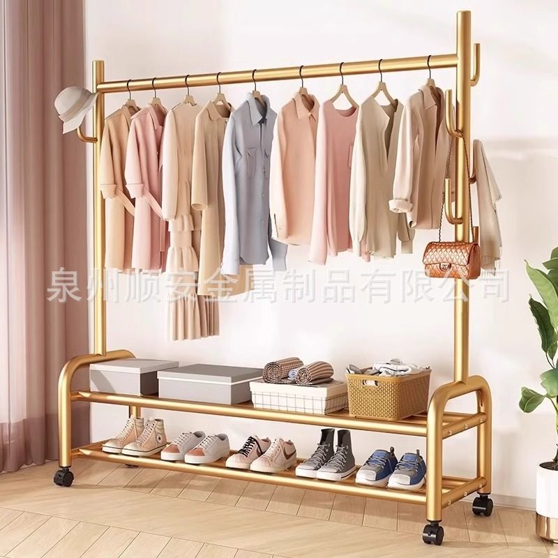 挂衣架落地卧室晾衣架室内加厚落地式家用房间挂衣服架子衣帽架