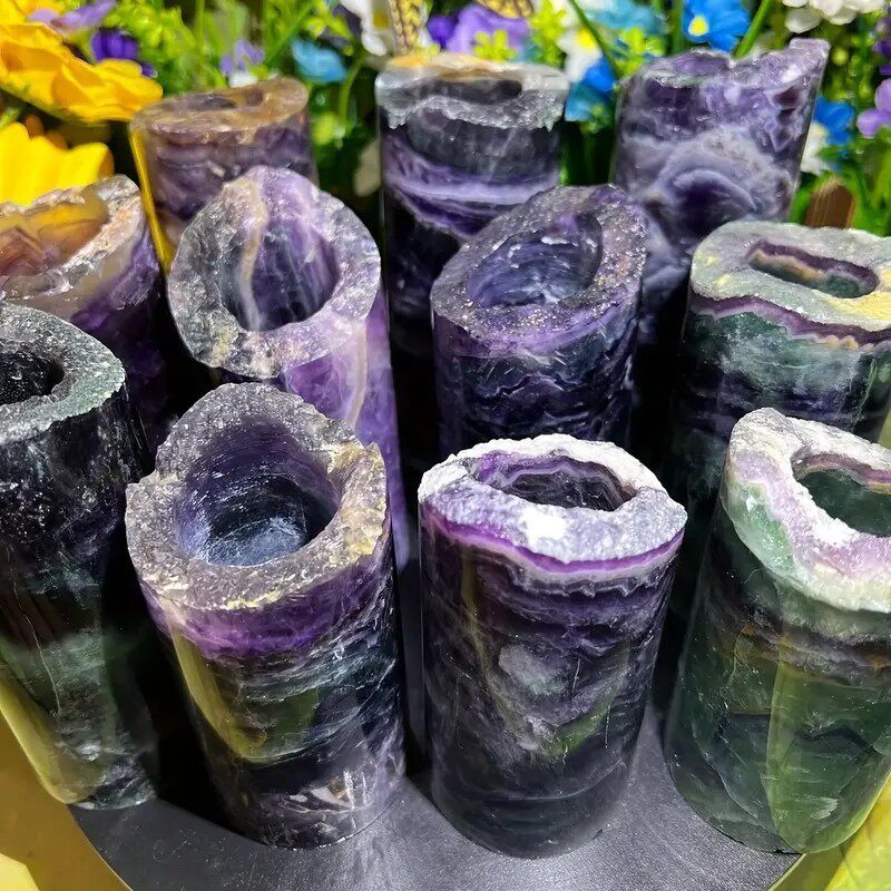 Dreamlight Aurora — Natural Rainbow Fluorite Lamp