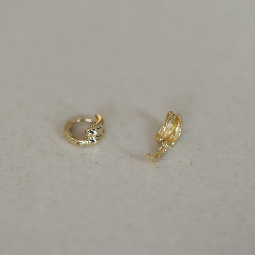 9K黄金 迷你双层弧形耳扣 耳骨环