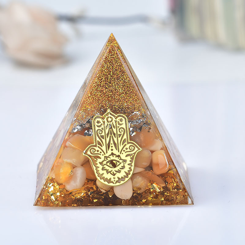 Natural Blue Green Purple Fluorite Crystal Pyramid Energy Ornament - Healing Purification Wealth Feng Shui Decor