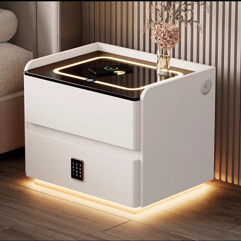 新款智能床头柜简约现代卧室多功能床边柜轻奢高级无线充电储物柜