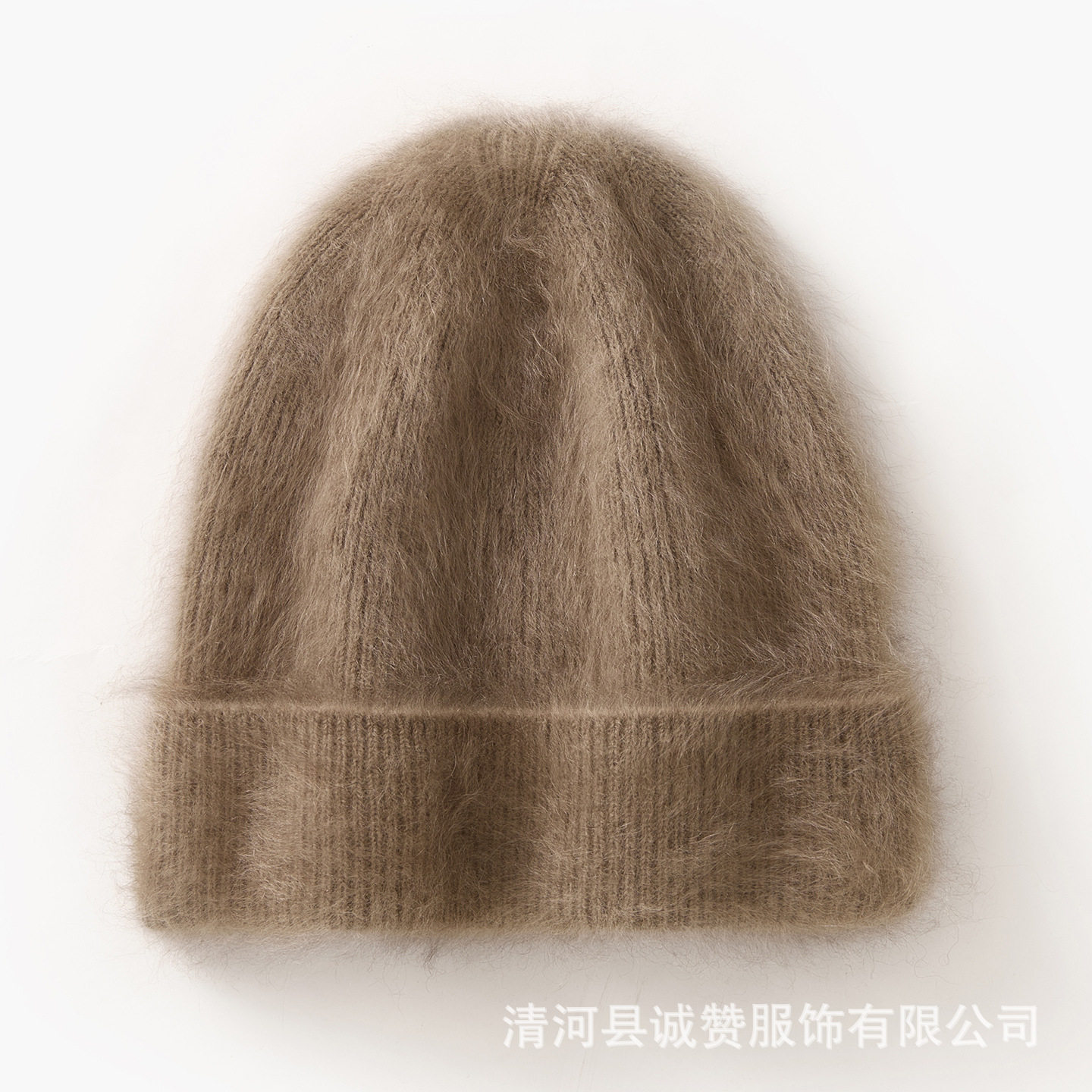 皇室拉绒 100%纯山羊绒保暖针织长毛大头围显脸小包头帽男女同款