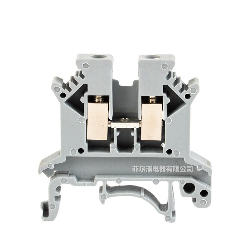 菲尔浦导轨UK接线端子uk2.5b端子排V0阻燃接头塑料加厚铜件滑丝