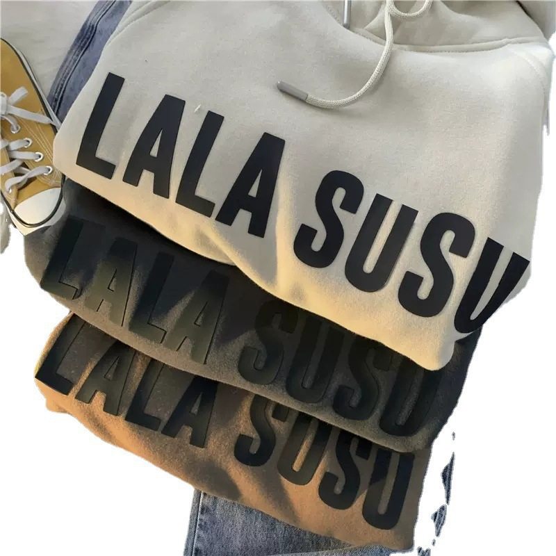 潮牌休闲连帽加绒卫衣宽松美式百搭复古青春流行时尚男生卫衣外套