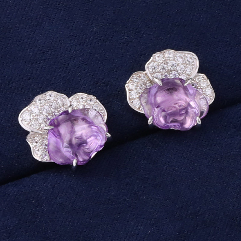 Luxury Modern Chinese Crystal Stud Earrings