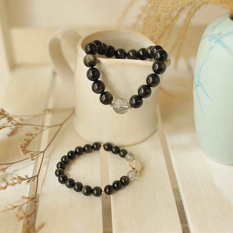 Gold Obsidian Bracelet